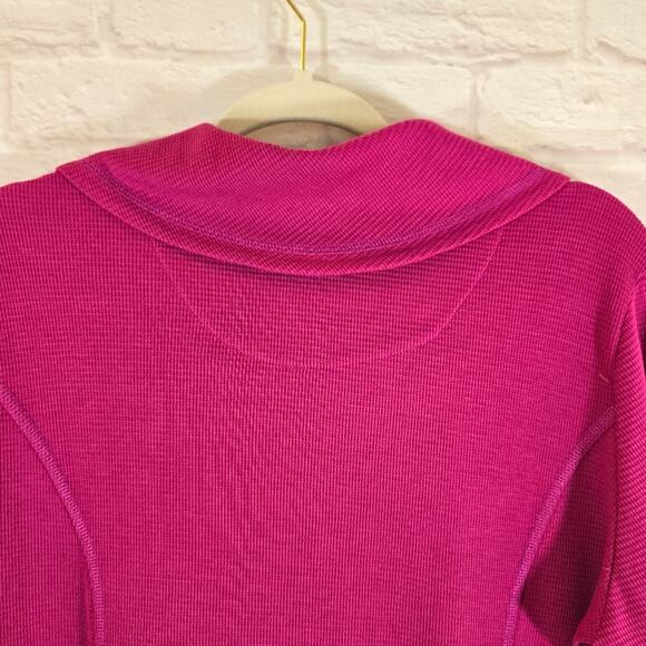 M Neon Buddha Born To Wander Tunic Top Sweater Size XS Pink Waffle Knit Button - Picture 6 of 10